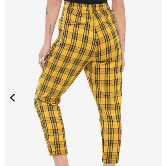 Hot Topic Pants & Jumpsuits Yellow Plaid Pants Poshmark